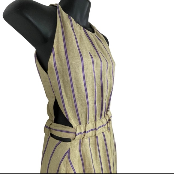 Linen Sandro Taila Stripe dress - Picture 5 of 11